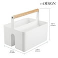 thumbnail image 3 of Divided Shower Caddy with Bamboo Handle for College Dorm or Bathroom - Holds Toiletries and Makeup, 3 of 3