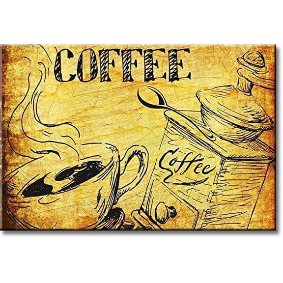 Coffee Sign Kitchen Picture on Stretched Canvas, Wall Art Décor, Ready to Hang
