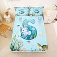 thumbnail image 5 of Erosebridal Initial Alphabet S Bed Sheets,Ocean Animal Axolotl King Sheets For Kids Boys 4 Pieces, 5 of 6