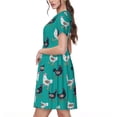 thumbnail image 2 of Vsdgher Robe Amusante Poulet pour Femmes Été 2025 Décontractée Midi Maxi Légère à Manches Courtes Col Rond Robe de Plage, 2 of 6