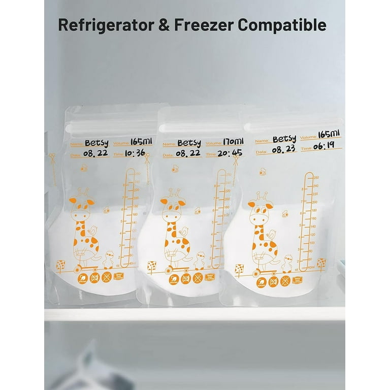 DXstring Breastmilk Storage Bags, 8.5 OZ, 40 Pcs, Double Zip