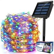 SOWAZ Upgraded Solar String Lights Outdoor, Mini 33Feet 100 LED Copper Wire Lights, Solar Powered Fairy Lights, Waterproof Solar Decoration Lights for Garden Yard Party Wedding Christmas (Multicolor)