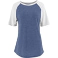 thumbnail image 2 of SUCS Women's Casual T-Shirts 3/4 Sleeve Color Block Cute Tops Comfy Blouses Long Sleeved Daily Top, 2 of 6