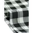thumbnail image 5 of Pantalones anchos de pierna ancha elásticos de cintura alta a cuadros para mujer, pantalones acampanados largos y acampanados con bolsillos Negro S, 5 of 5
