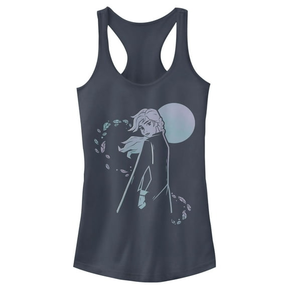Junior's Frozen 2 Anna Winter Wind  Racerback Tank Top Indigo Medium