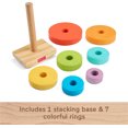 thumbnail image 5 of Fisher-Price Wooden Rock-a-Stack, Toddler Ring-Stacking Activity Toy with 8 Wood Pieces, 5 of 6