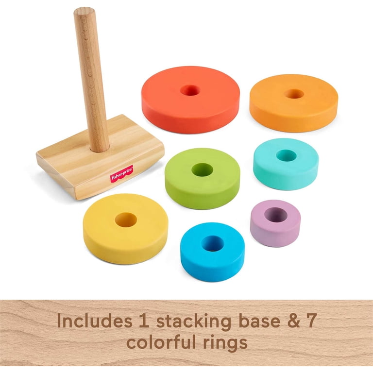 Fisher-Price Wooden Rock-a-Stack, 7 Colorful Rings photo 5