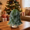 thumbnail image 5 of Mini Christmas Trees, Palm-sized Artificial Fokson Spruce Trees Desktop Small Pine Trees with Wooden Base for Home Christmas Decor 7in, 5 of 6