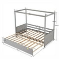Bellemave Twin Size Canopy Daybed Frame with Trundle, Wood Twin Canopy Bed Can Turn into King in