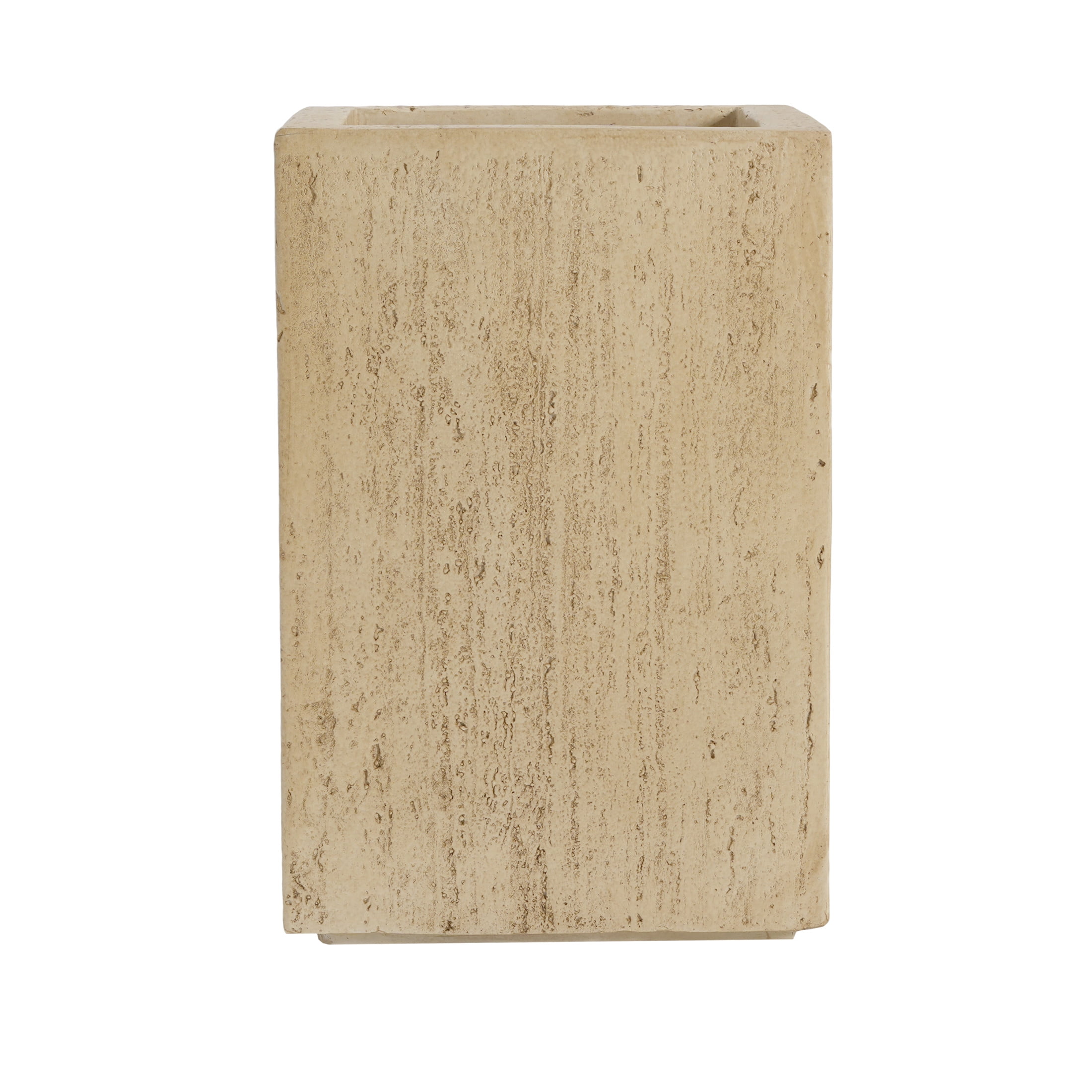Christopher Knight Home Minimalist 19.75" H MGO Plant Box, Square Design, Indoor/Outdoor, Travertine Beige