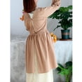 thumbnail image 2 of Cotton Linen Apron Ladies Long Sleeve Apron Gardening, Painting, Baking, Home Cooking Apron - Caramel, 2 of 6