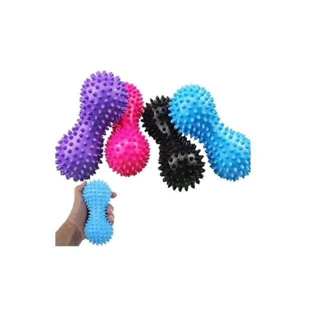 Pelota de masaje doble con forma de erizo para pilates, pies, cuerpo y manos, x2