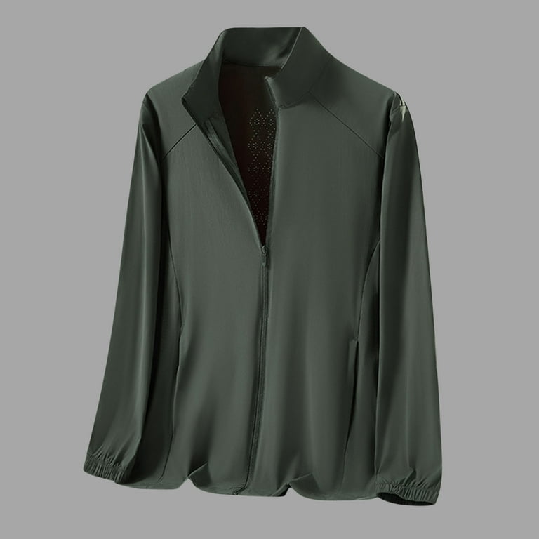 Xfvqtps Mens Light Jacket Sun Protection Hollow out Air Hole