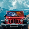 thumbnail image 3 of Binienty Ice and Fire Dragon Sun Shade Car Windshield Universal Compatible with Jeep Wrangler TJ 1997-2006 Easy Fold Front Window Car Sun Shade 52x16" UV Blocking Sunvisor Reflector, 3 of 7