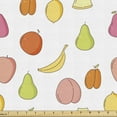 thumbnail image 1 of Fruits Fabric by the Yard, Graphics of Pears Oranges Peaches Lemons Apples Bananas, Decorative Upholstery Fabric for Sofas and Home Accents, Multicolor by Ambesonne, 1 of 5