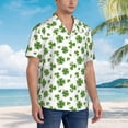 thumbnail image 3 of Fotbe St. Patrick's day Pattern Hawaiian Shirt for Men Unisex Summer Beach Casual Short Sleeve Cotton Linen Button Down Shirts,Large, 3 of 7
