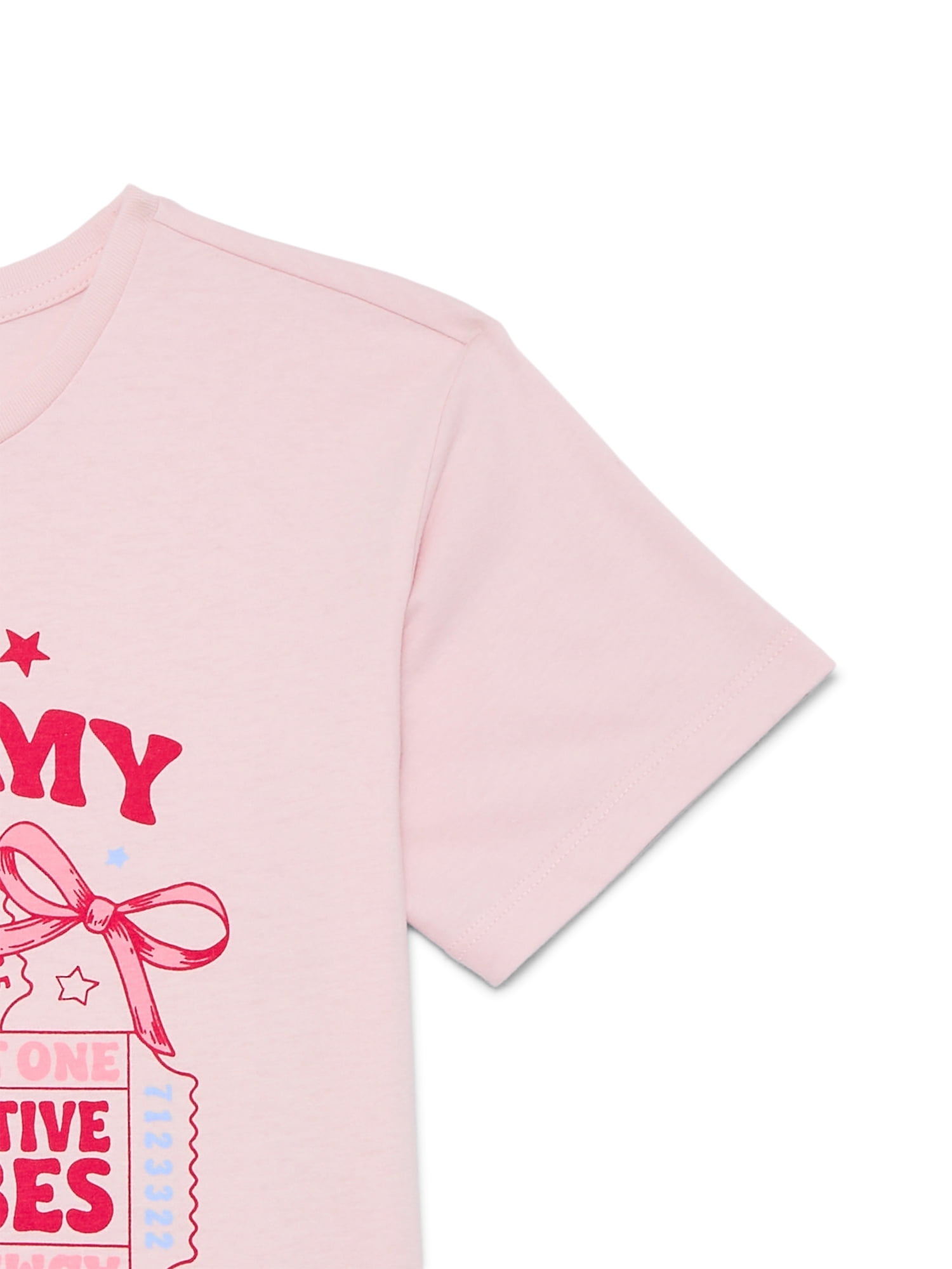 Wonder Nation Girls Heart Pop Graphic T-Shirt with Short Sleeves, Sizes 4-18