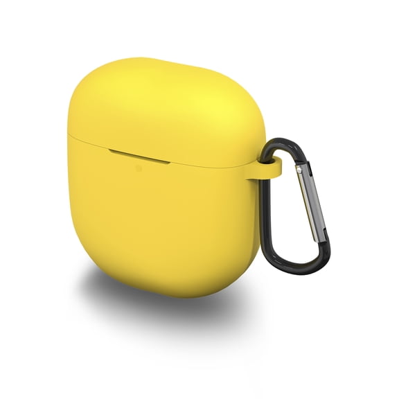 Geekria Silicone Case Cover Compatible with New Boses QuietComfort II, Ultra2 True Wireless Earbuds, Earphones Skin Cover, Protective Carrying Case with Keychain Hook (Yellow)