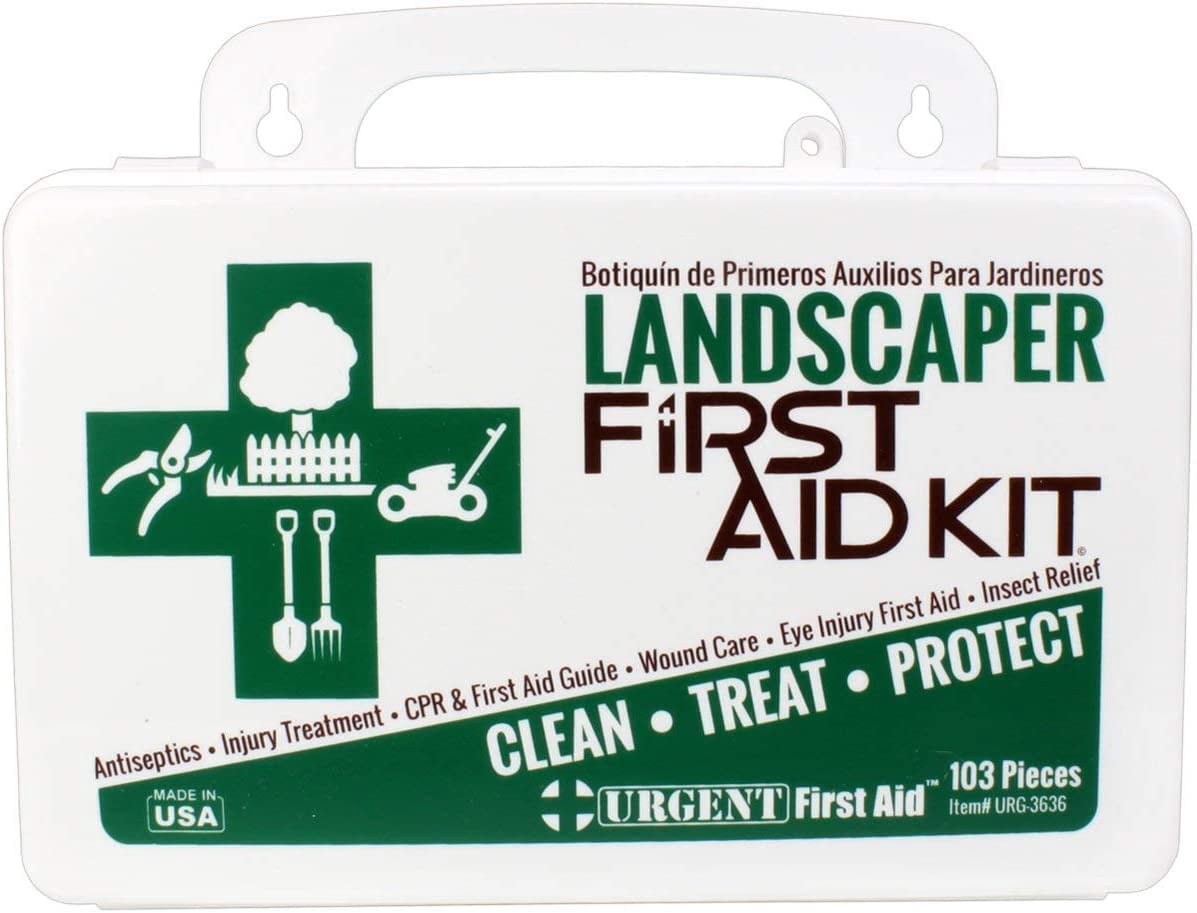Landscaper & Tree Trimming First Aid Kit, OSHA Compliant, 10 Unit, 103 Piece, Plastic Case with Gasket to keep out moisture and dust - be OSHA Compliant: Special Extra first aid item content, too