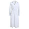 thumbnail image 5 of Aayomet Womens Dress Long Sleeve V Neck Casual Sweater Dress Bodycon Midi Dress,White XXL, 5 of 5