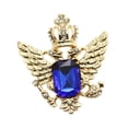 thumbnail image 1 of Broches de aleación Hugo para hombre broche de águila retro corona insignia vintage Dorado azul, 1 of 10