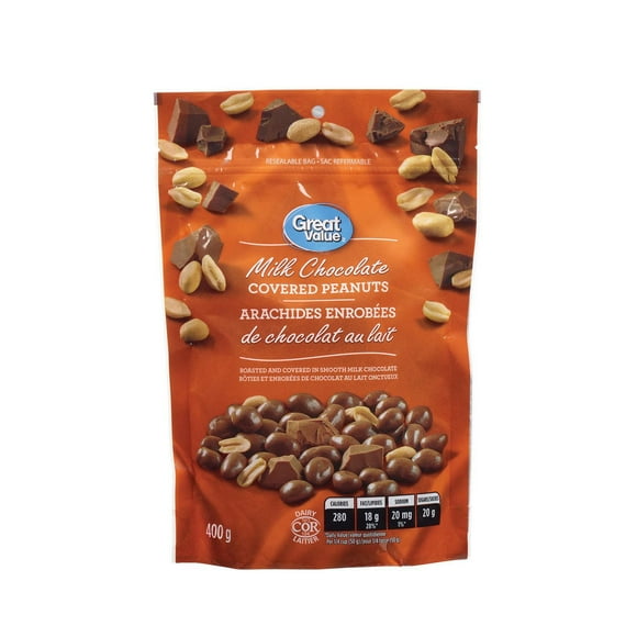Great Value Milk Chocolate Peanuts, 400 g