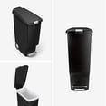 thumbnail image 2 of simplehuman 40L Slim Plastic Step Trash Can Black, 2 of 5