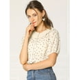 thumbnail image 2 of INSPIRE CHIC Women's Floral Puff Sleeves Pleated Collar Button Down Shirt, 2 of 4