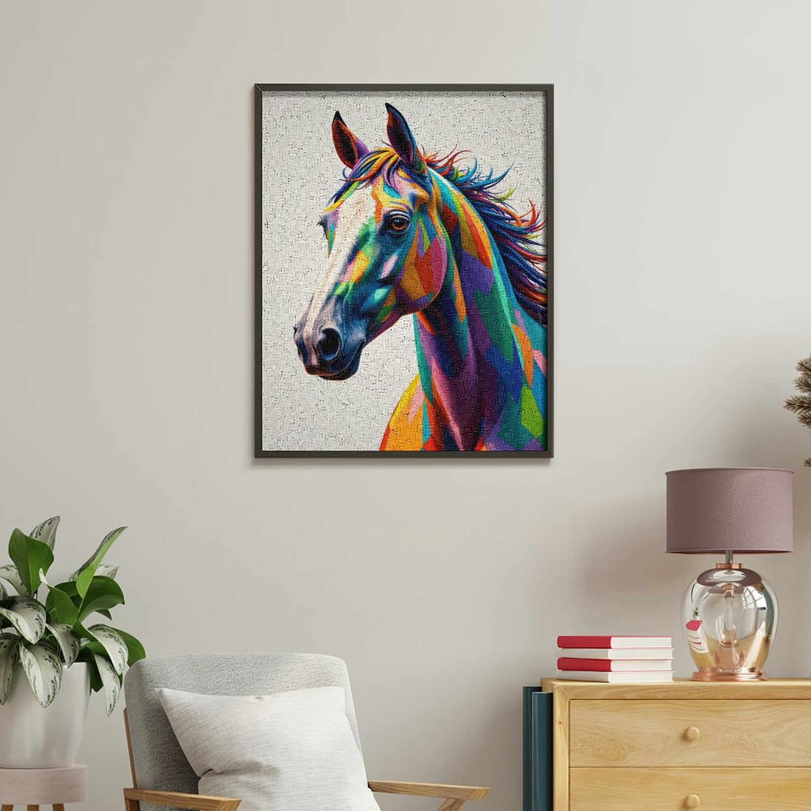 Paint By Numbers Kit for Adults Beginner - DIY Colorful Horse Abstract Art Canvas Painting Kits for Adults, Frameless Paint By Number for Adults for Home Wall Decor 16x20 Inch