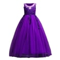 thumbnail image 4 of Glisme Big Girls Dress Solid Color Sleeveless Crew Neck Performance Formal Princess Dresses For Girls, 4 of 6