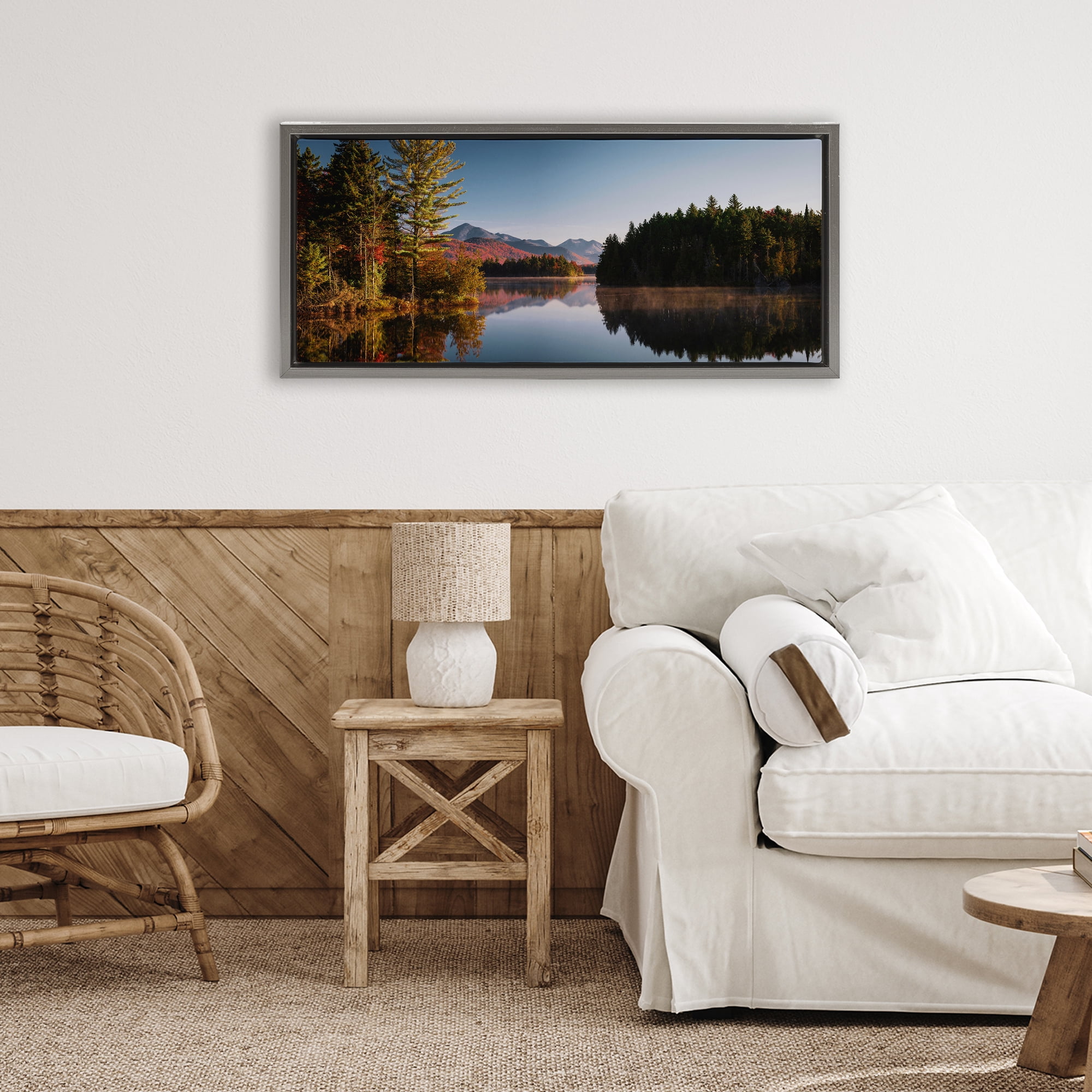 Stupell Industries Autumn Morning Reflection Gray Framed Floater Canvas Wall Art, design by Jonathan Zaharek