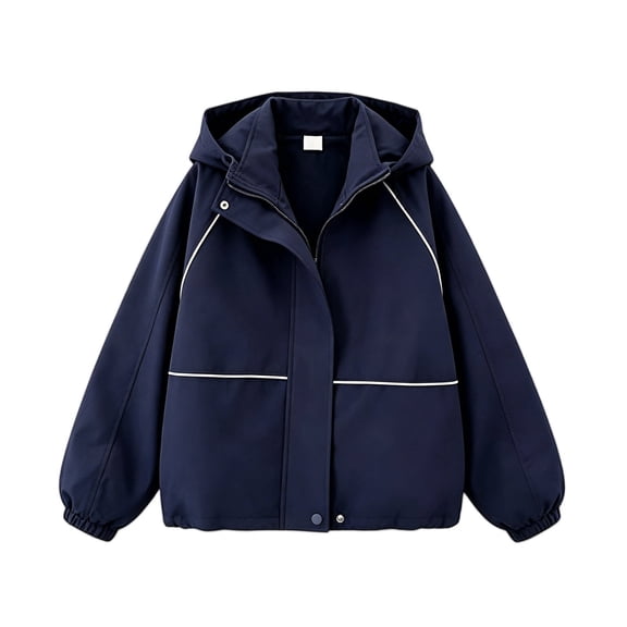 Boys Rain Jackets Waterproof with Hood Lightweight Rain Coat for Girls Kid Windproof Fleece Lined Raincoat Windbreaker Jacket