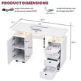 thumbnail image 4 of Advwin Rolling Manicure Table with Dust Collector, LED Lights & Wrist Rest, Beauty Salon Workstation Nail Desk for Nail Tech, Nail Technician Desk for Salon or Home Use, White, 4 of 11