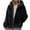 Black, variant on jsaierl Women's Fuzzy Sherpa Fleece Jacket Lapel Zipper Plus Size Hooded Faux Fur Cardigan Coats Shaggy Jacket Outwear
