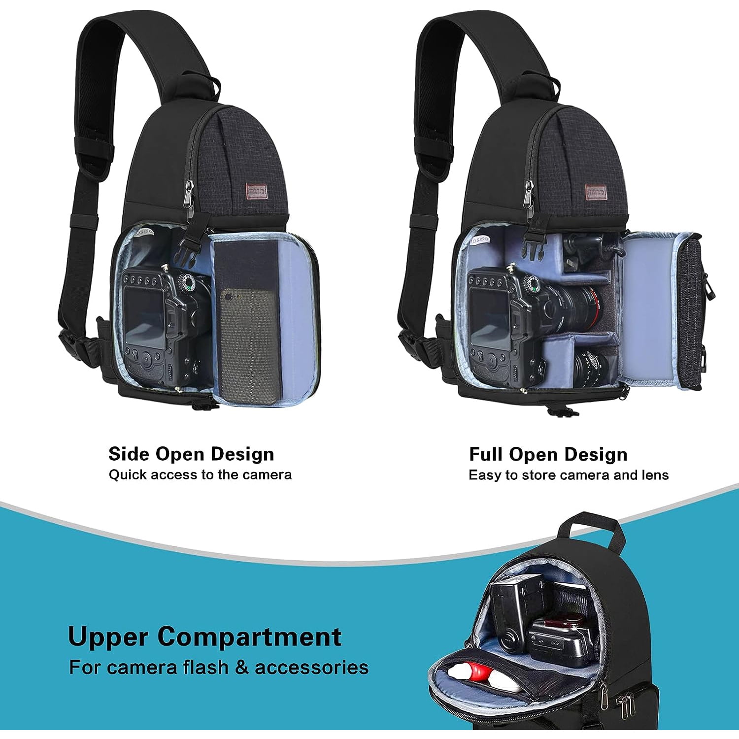 Mosiso Camera Bag, DSLR/SLR/Mirrorless Photography Case Shockproof Camera  Sling Backpack Case with Tripod Holder u0026 Modular Inserts u0026 Rain Cover for  Canon/Nikon/Sony/Fuji, Black - Walmart.com