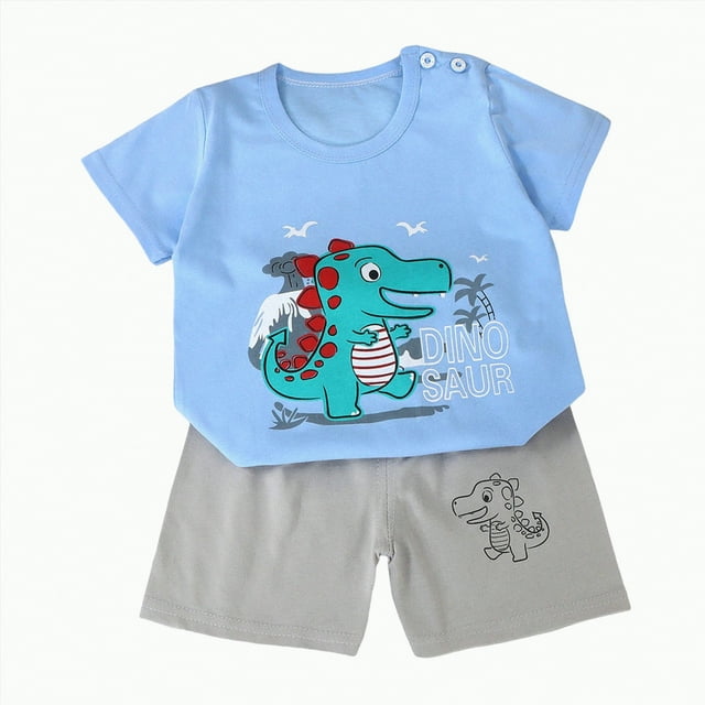 UAYOTSE Ensemble Deux Pièces Confortable à Manches Courtes pour Garçons avec Imprimé de Dessin Animé Mignon, Tailles 4-5 Ans