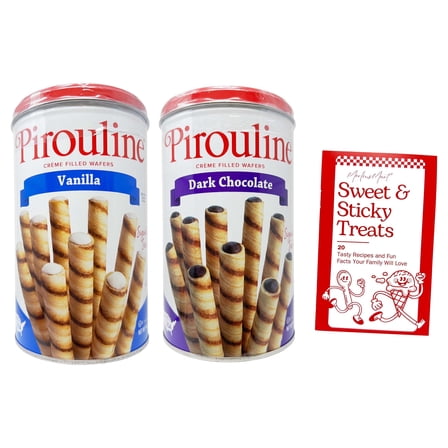 Rolled Wafer Cookies - 2 flavors - 1 each: Dark Chocolate, Vanilla (14.1 oz)  MerlinsMart Zine | Pirouline