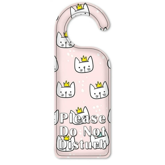 Do Not Disturb Door Knob Hanger Sign - Princess Cat Toss