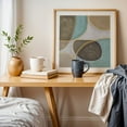 thumbnail image 4 of Shapes Mid Century Art Teal Grey Gold - Painting Oak Framed Wall Art Print 12 x 12 inches, 4 of 8
