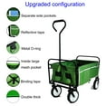 thumbnail image 4 of Collapsible Wagon with Wheels, SEGMART Garden Cart Foldable Wagon, Wagon for Groceries with Cup Holder, Grocery Wagon with Adjustable Handle, Beach Wagon for Sand Park Garden Camping, Green, H870, 4 of 15