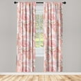 thumbnail image 3 of Ambesonne Garden Curtains, Roses Spring Vintage Plot, Pair of 28"x63", Dark Peach Salmon and White, 3 of 5