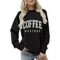 thumbnail image 4 of Clearance Oversized Sweatshirt for Women Coffee Weather Sweatshirt Women's Coffee Lover Trendy Shirt Cozy Season Sweatshirts Fall Crewneck Fleece Pullover Womens Long Sleeve Sweatshirt Casual, 4 of 6