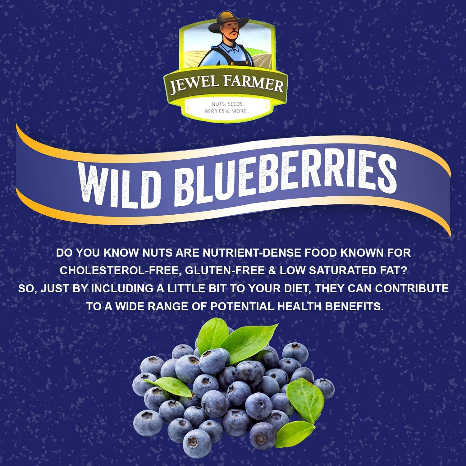 JEWEL FARMER Wild Blue Berries , Cholesterol & Gluten Free Fresh Whole