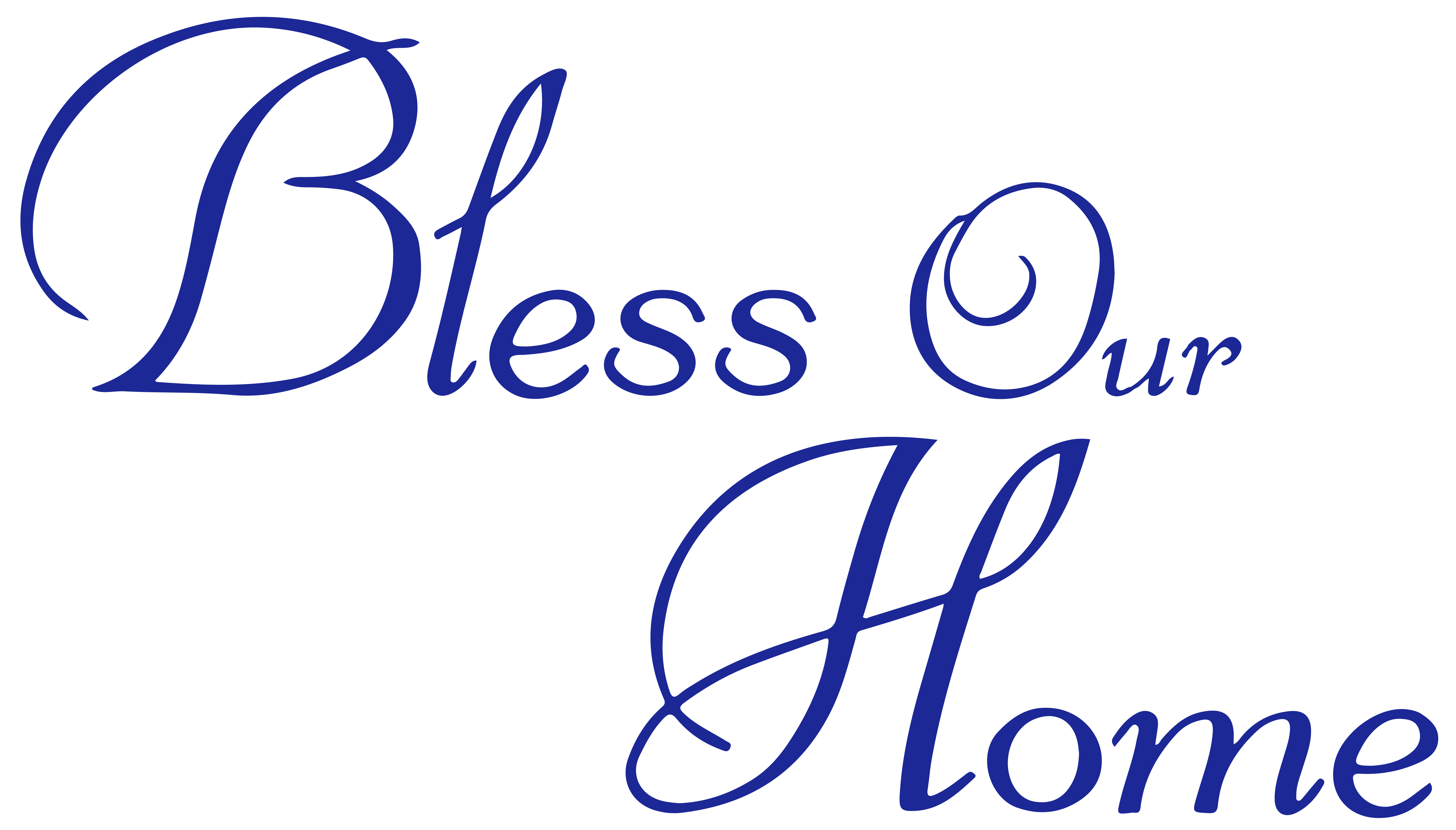 Bless our home Vinyl Decal Sticker Quote Large Cobalt