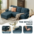 thumbnail image 5 of Jarenie Modern Fabric L-Shapped Sofa Sectional Couches for Living Room Convertible Sofa with Matching Chaise for Office, Apartment, Studio Green, 5 of 8