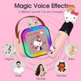 thumbnail image 2 of Cartoon Mini Portable Bluetooth Speaker with Dual Microphones Karaoke Night Light (Pink Hello Kitty), 2 of 4