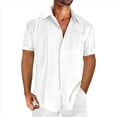 thumbnail image 1 of Camisas de Corta con Botones para Hombre, Camisas Casuales de Moda para Playa y Verano. M, 1 of 3
