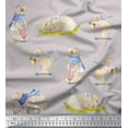 thumbnail image 1 of Soimoi Cotton Voile Fabric Cycle,Rabbit & Bear Kids Print Fabric by the Yard 42 Inch Wide, 1 of 2