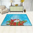 thumbnail image 2 of Dreamtimes Happy Red Snowman Non-Slip Area Rug 72"x48", Winter Snowfall Soft Non Slip Washable Floor Mats for Indoor Front Porch,Living Room, Bedroom,Kitchen, 2 of 5