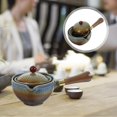 thumbnail image 3 of Tetera de cerámica china, tetera de kungfú con rotación de 360 ​​grados, tetera portátil de viaje, tetera de porcelana con madera, 3 of 5